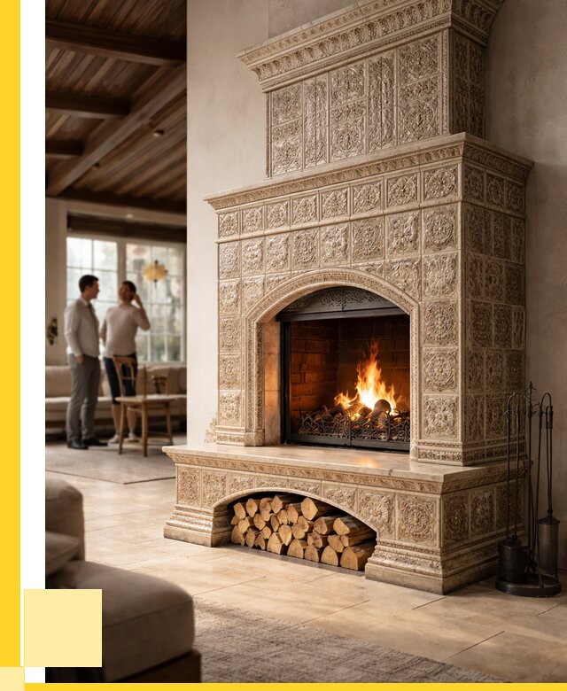 Купить изразцовый камин в Красногорске от 254025 р. | ЭриданКрр