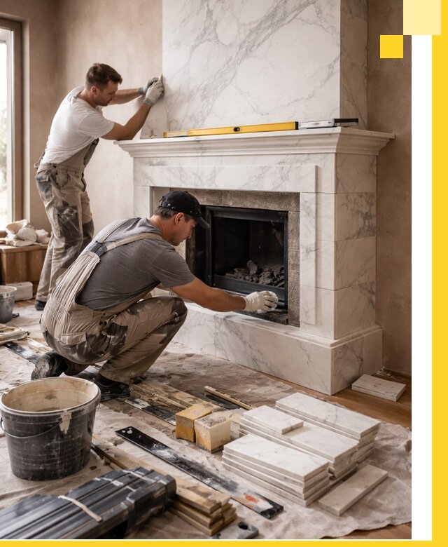 Отделка каминов в Красногорске качественные облицовочные работы