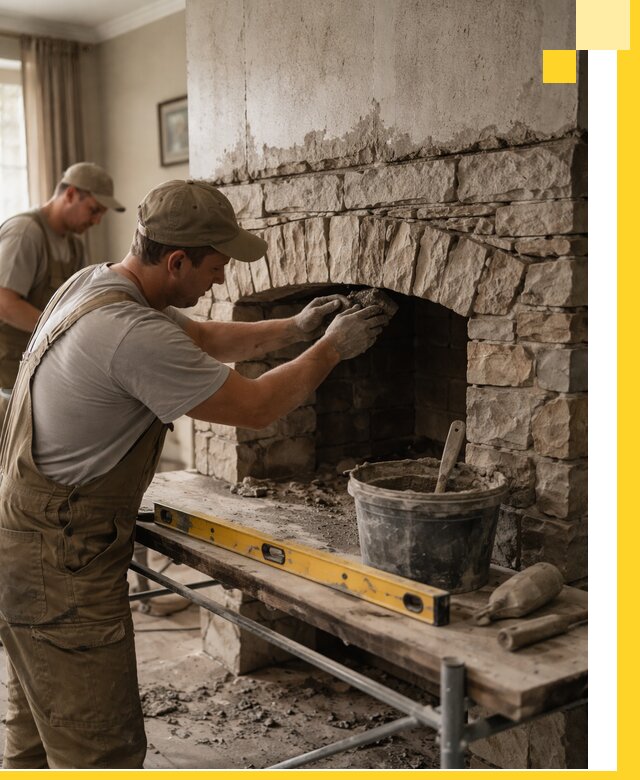 Изготовление каминов под ключ в Красногорске, монтаж и отделка