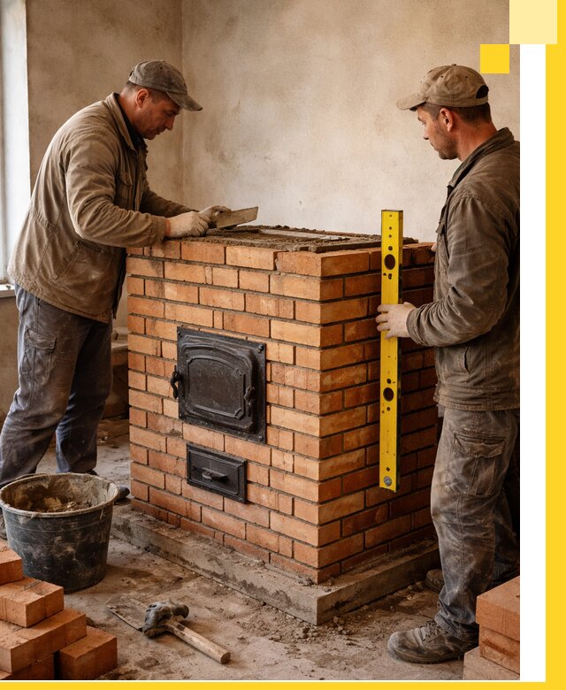 Отопительные печи под ключ в Красногорске, установка и сборка