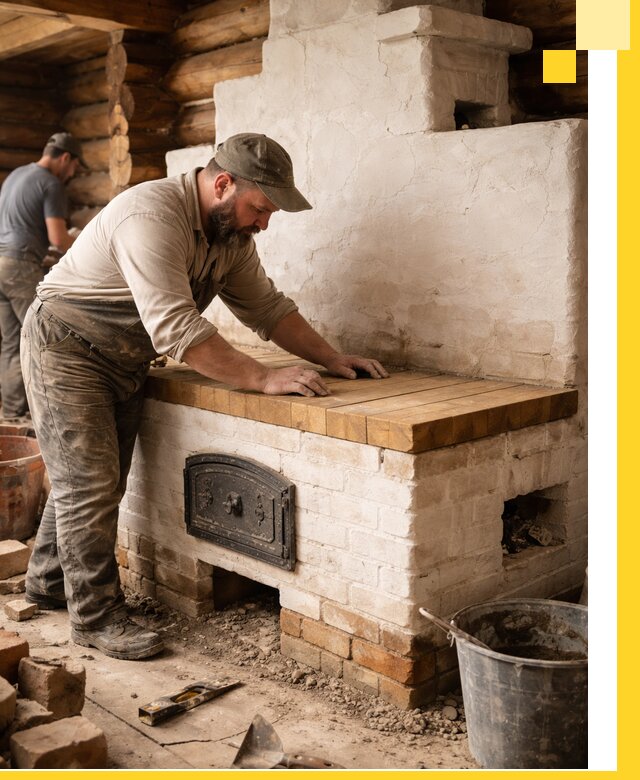 Проектирование и установка русской печи с лежанкой в Красногорске