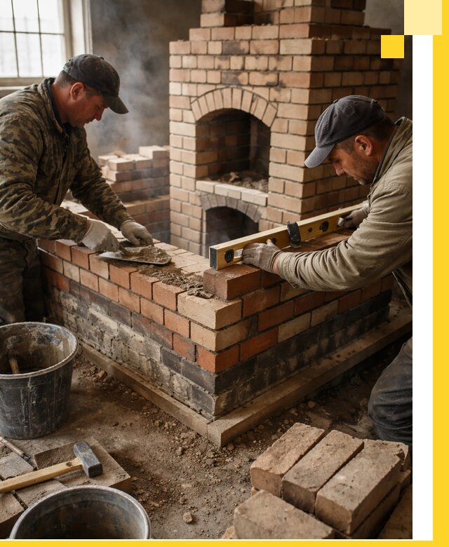 Изготовление и монтаж печей и каминов из кирпича в Красногорске