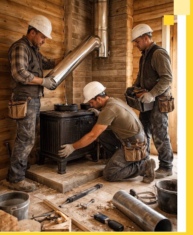 Профессиональный монтаж банных печей и дымоходов в Красногорске