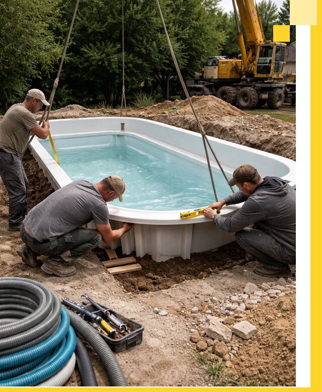 Установка и монтаж композитных бассейнов под ключ в Красногорске