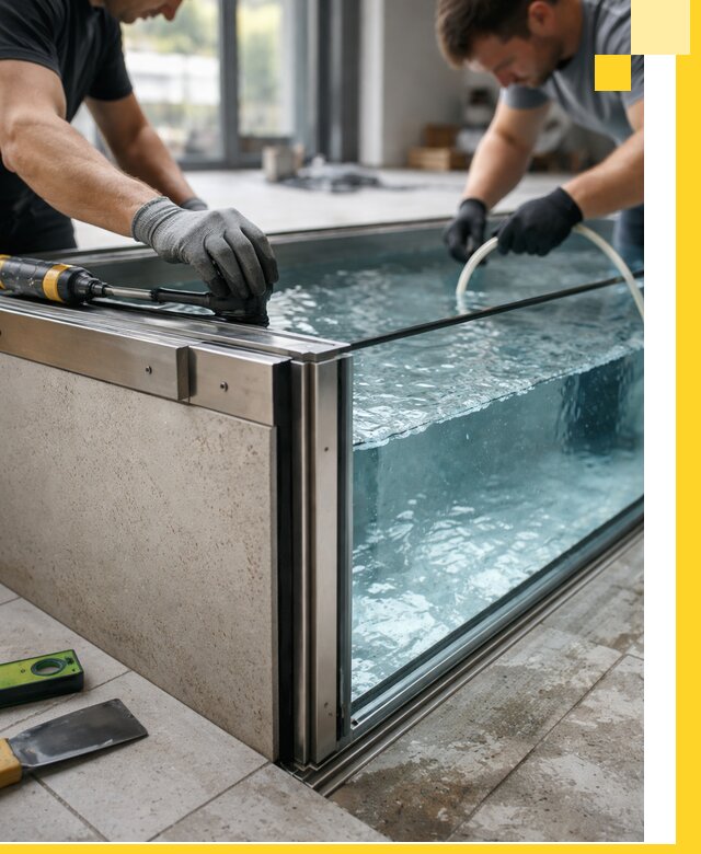 Проектирование и монтаж стеклянных бассейнов в Красногорске