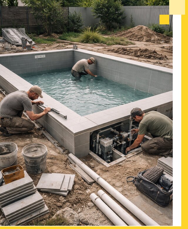 Строительство и монтаж бассейнов для дачи под ключ в Красногорске