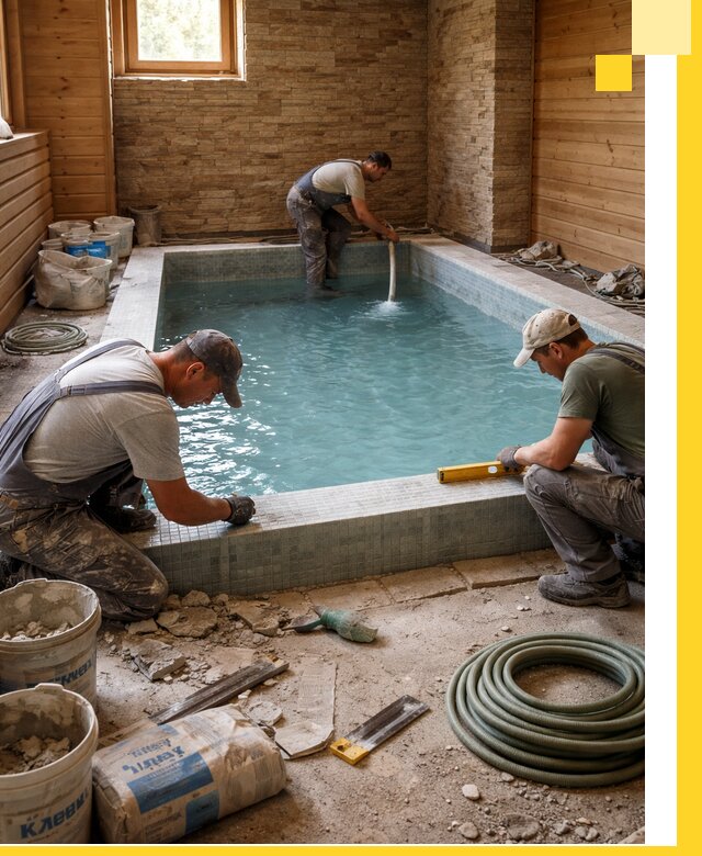 Проектирование и строительство бассейнов для бани в Красногорске