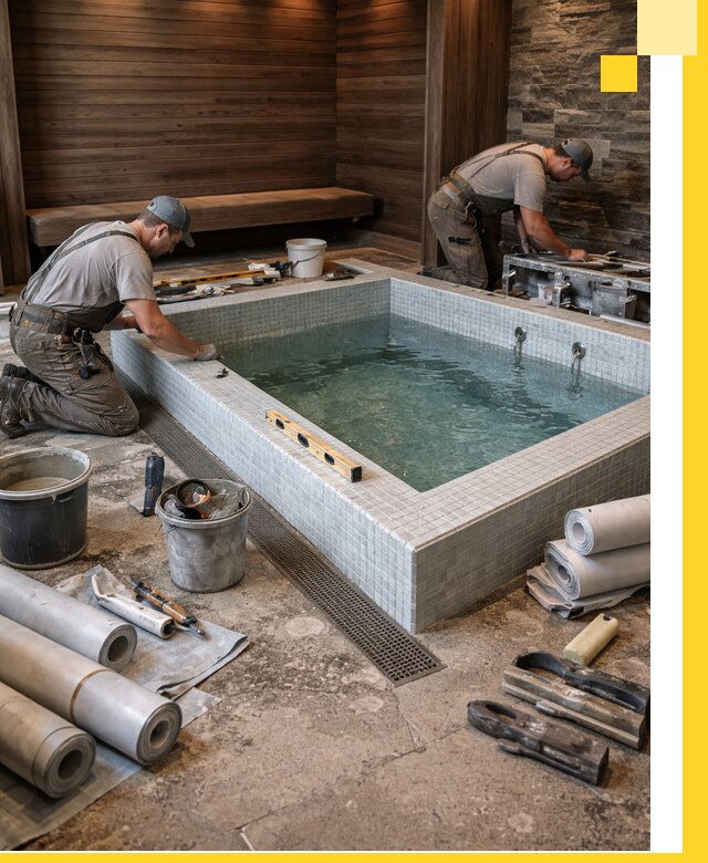 Установка и строительство бассейнов для сауны в Красногорске