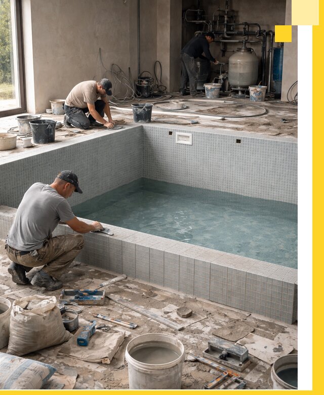 Строительство и монтаж бассейнов в помещении в Красногорске