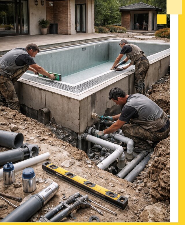 Строительство переливных бассейнов в Красногорске под ключ