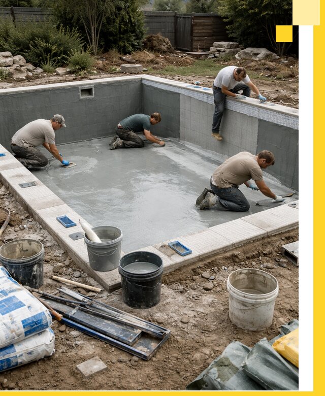 Изготовление и монтаж чаши бассейна под ключ в Красногорске