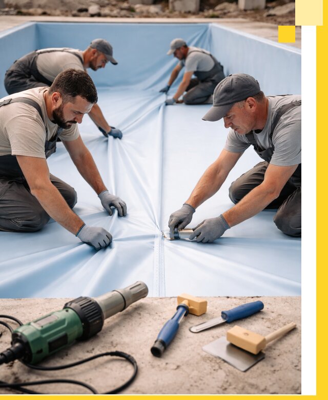 ПВХ пленка для бассейнов с монтажом и гарантией в Красногорске