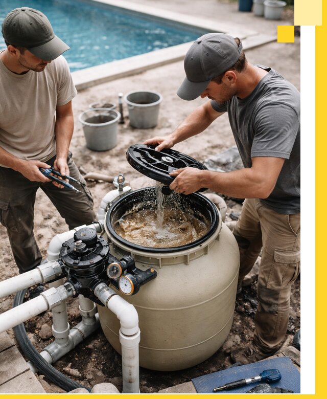 Установка и обслуживание песочных фильтров для бассейнов в Красногорске