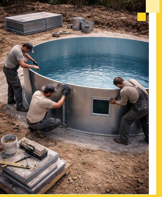 Круглые бассейны под ключ в Красногорске проектирование и монтаж