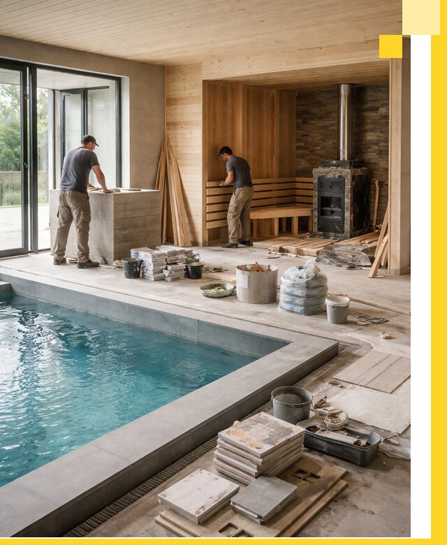 Проектирование и строительство бань с бассейном в Красногорске