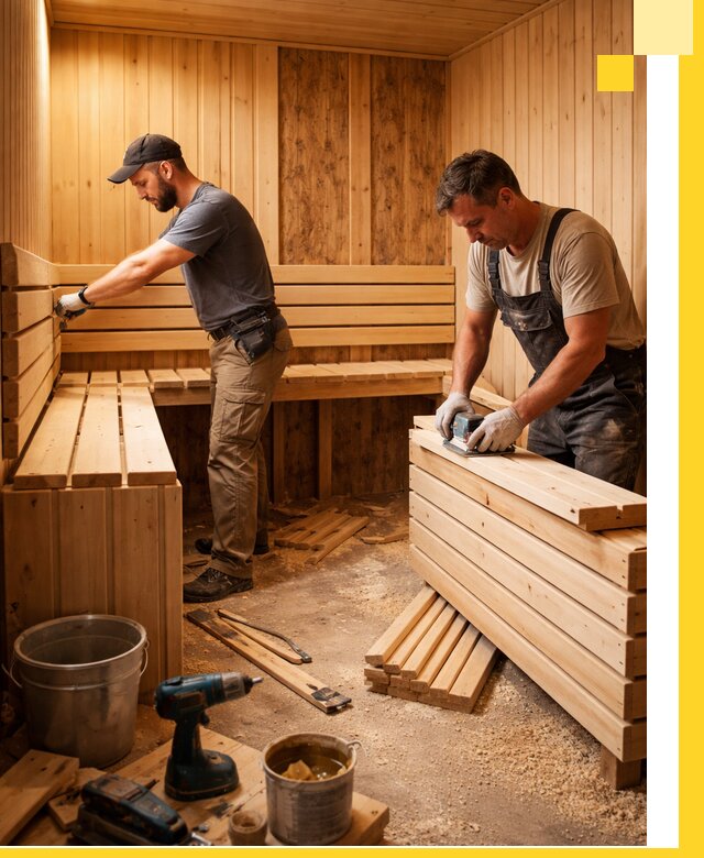 Профессиональный комплексный ремонт саун под ключ в Красногорске
