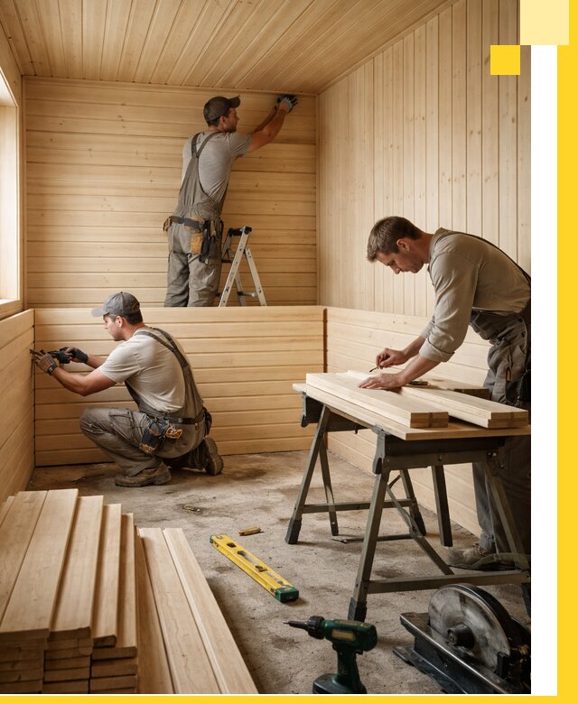 Обшивка саун в Красногорске из натуральной древесины под ключ