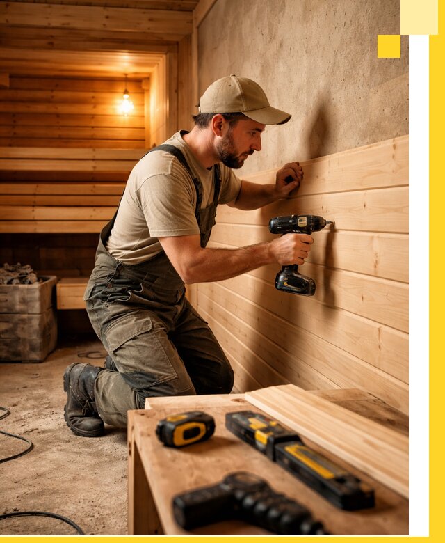 Профессиональная внутренняя отделка бани в Красногорске под ключ