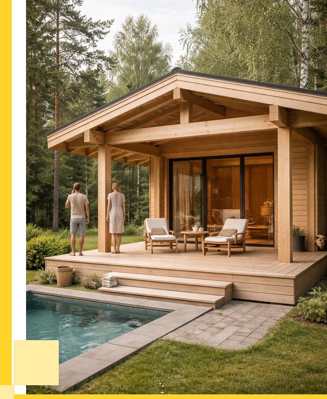 Бани с террасой под ключ в Красногорске от 609660 р. | ЭриданКрр